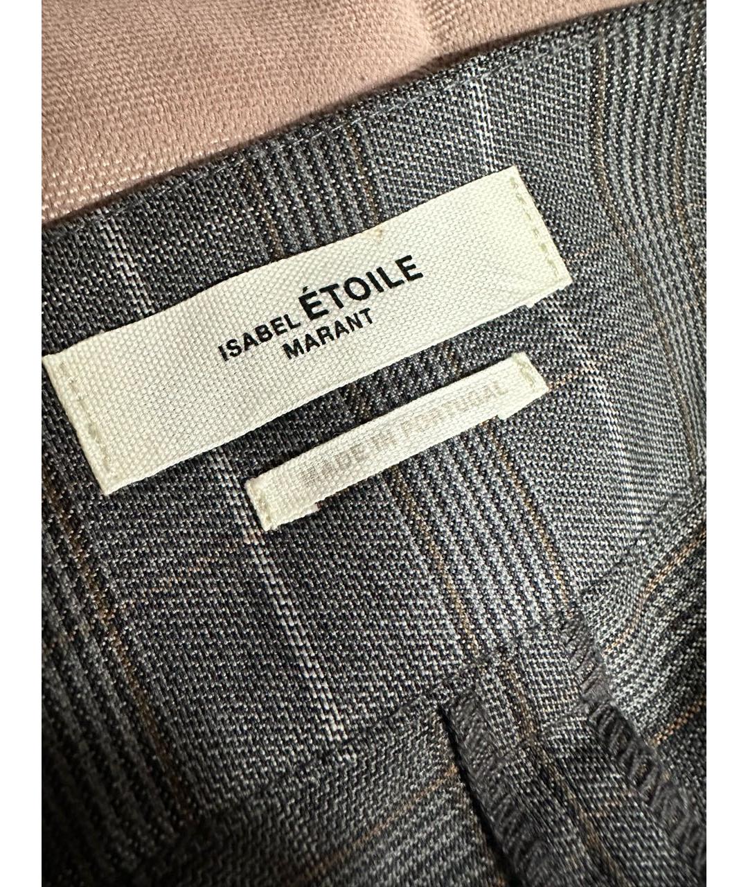 ISABEL MARANT ETOILE Серая шерстяная юбка миди, фото 3