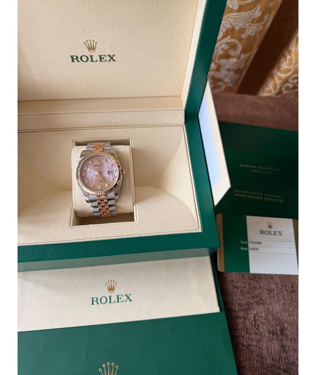 ROLEX Розовые часы из розового золота, фото 6