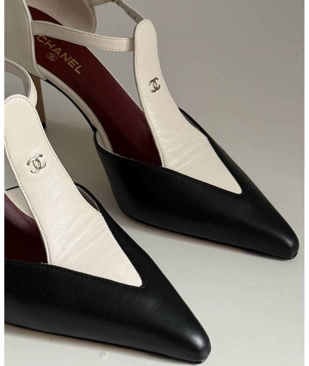 CHANEL Черные кожаные туфли, фото 6