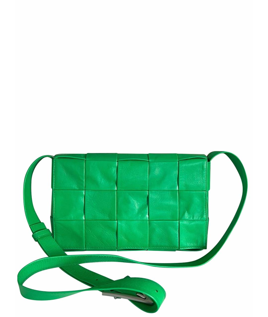 BOTTEGA VENETA Зеленая кожаная сумка через плечо, фото 1