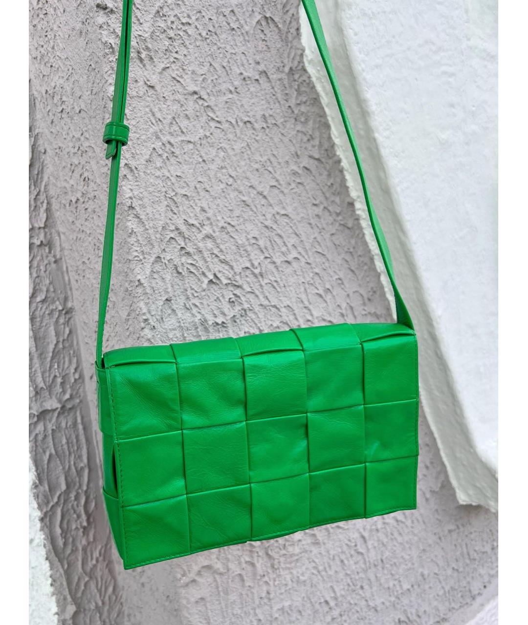 BOTTEGA VENETA Зеленая кожаная сумка через плечо, фото 2