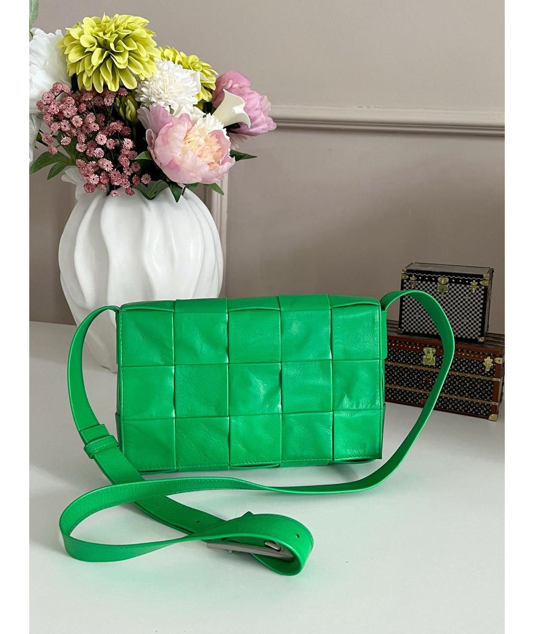 BOTTEGA VENETA Зеленая кожаная сумка через плечо, фото 9