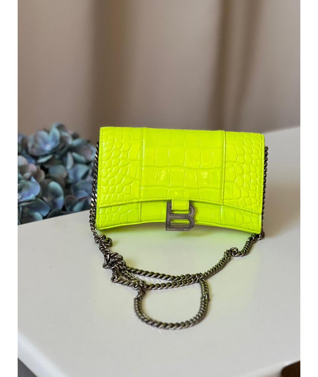 BALENCIAGA Салатовая кожаная сумка через плечо, фото 8