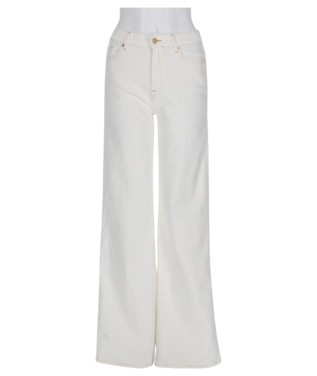 7 FOR ALL MANKIND Белые хлопковые прямые джинсы, фото 1
