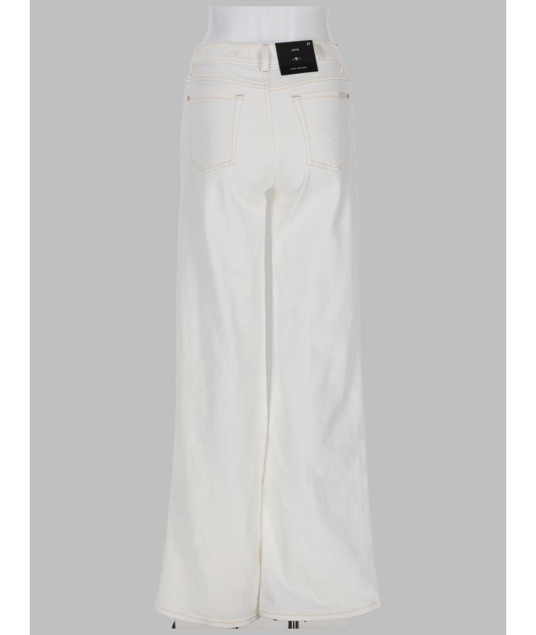 7 FOR ALL MANKIND Белые хлопковые прямые джинсы, фото 2