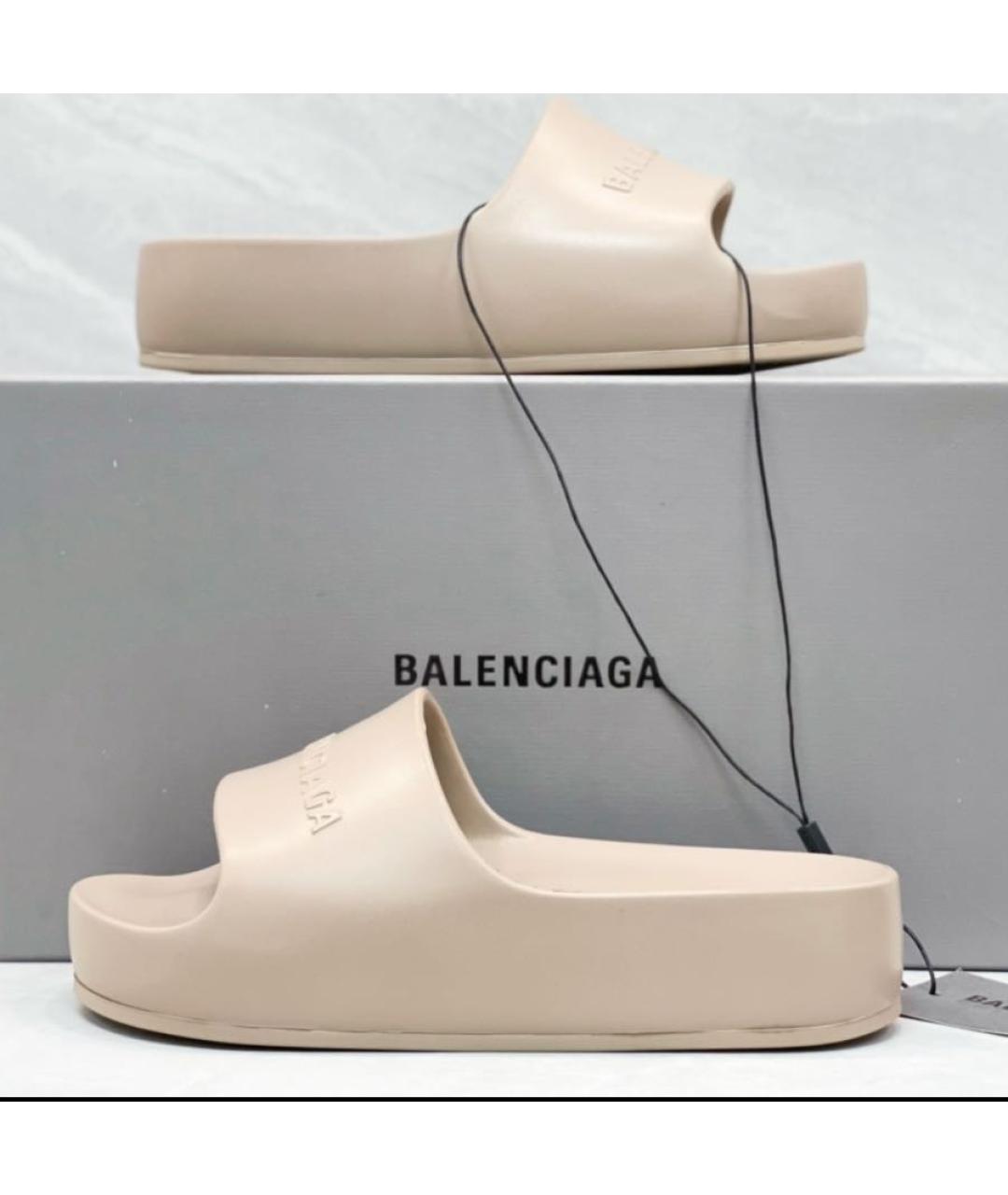 BALENCIAGA Бежевые сабо, фото 7