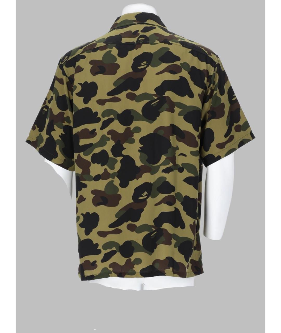 A BATHING APE Зеленая хлопко-полиэстеровая кэжуал рубашка, фото 2