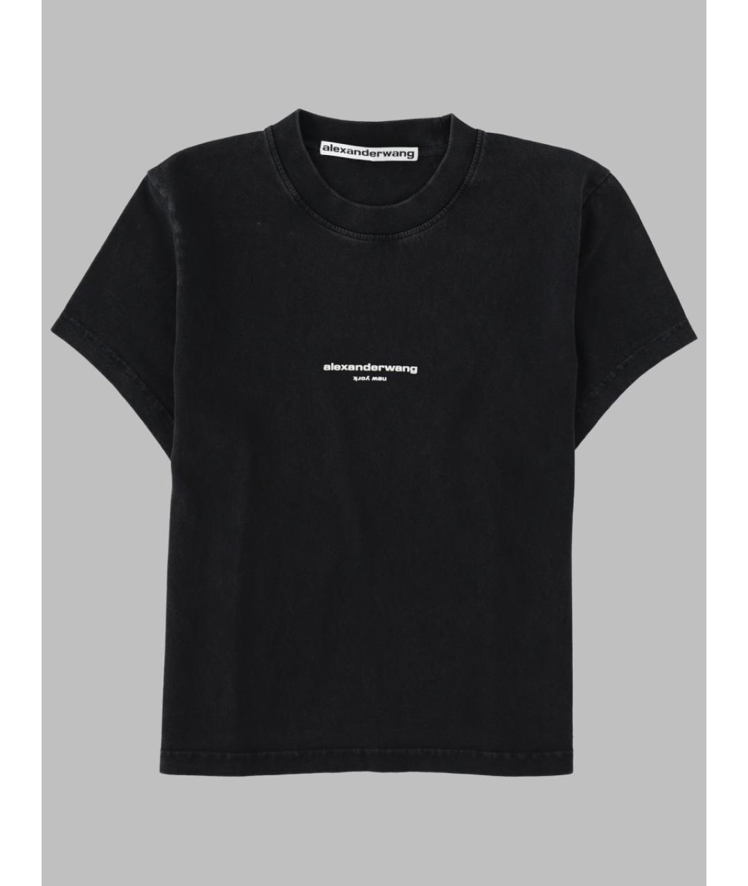 ALEXANDER WANG Черная хлопковая футболка, фото 3