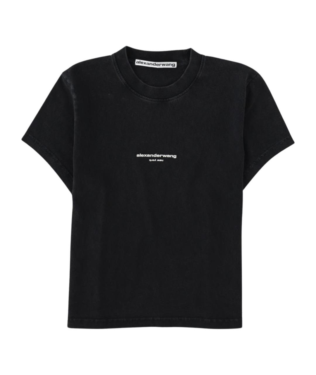 ALEXANDER WANG Черная хлопковая футболка, фото 1