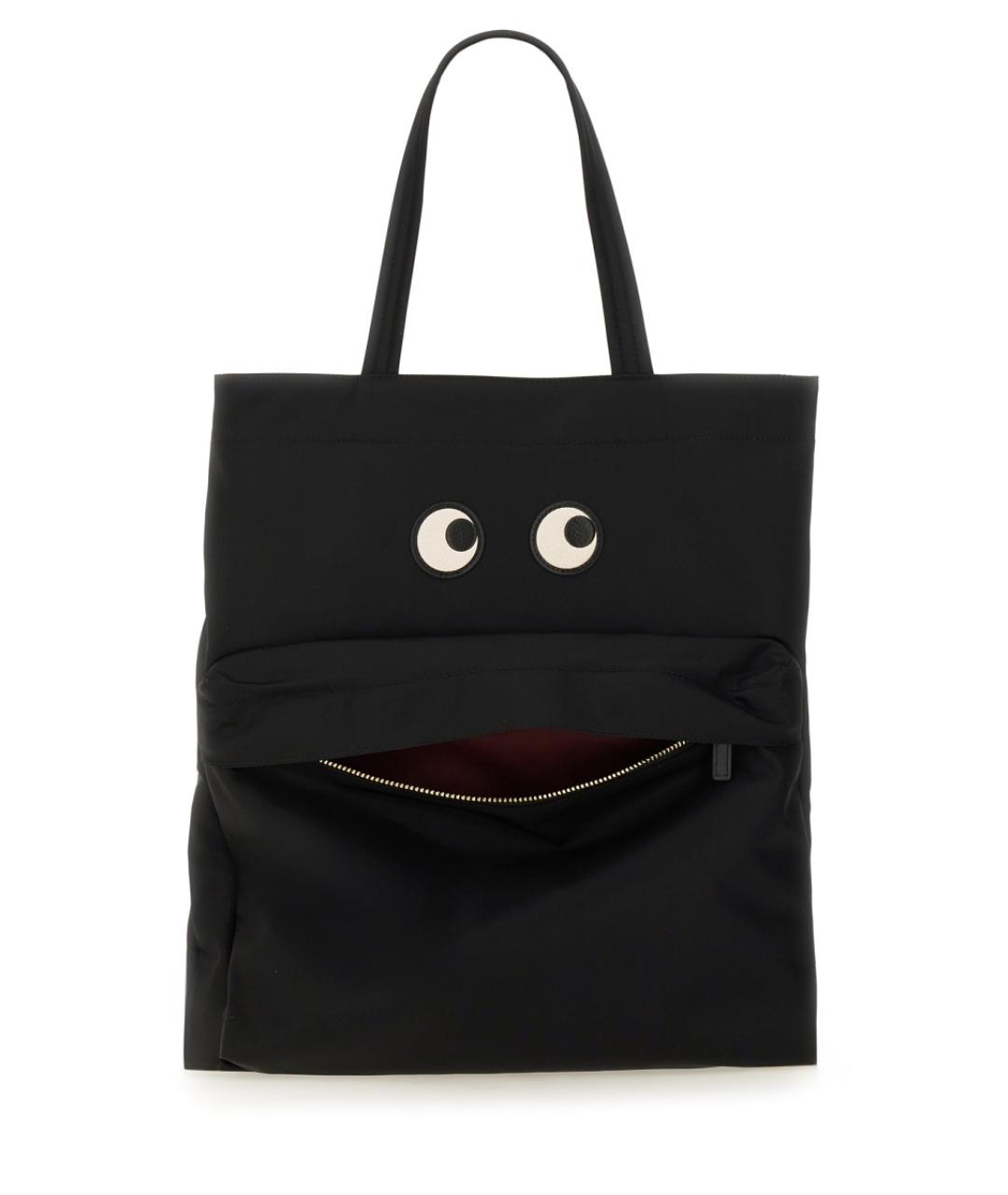 ANYA HINDMARCH Черная синтетическая сумка с короткими ручками, фото 3