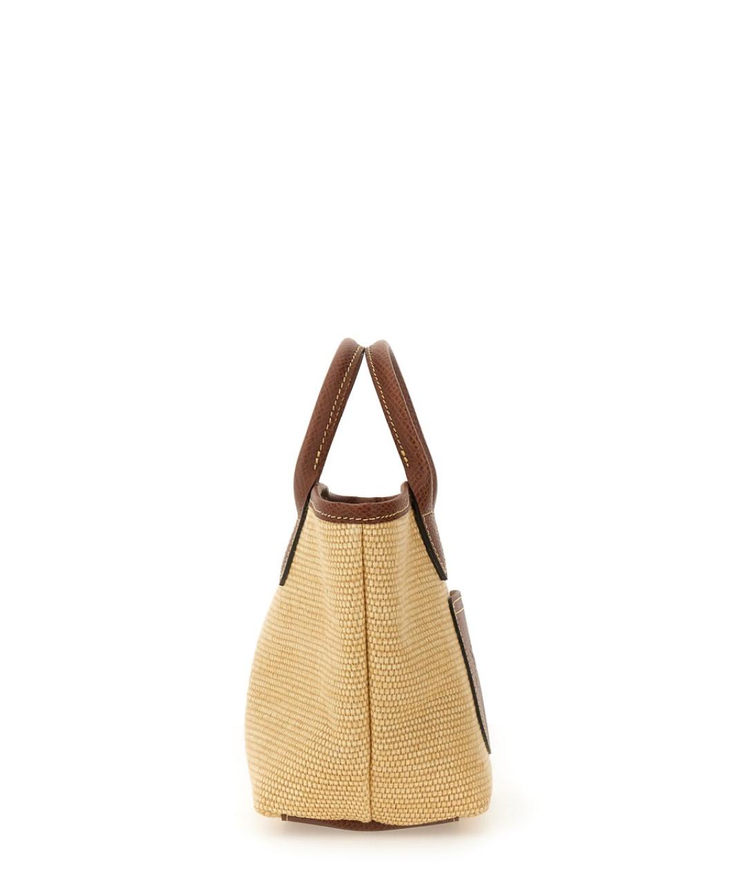 LONGCHAMP Коричневая хлопковая сумка тоут, фото 7