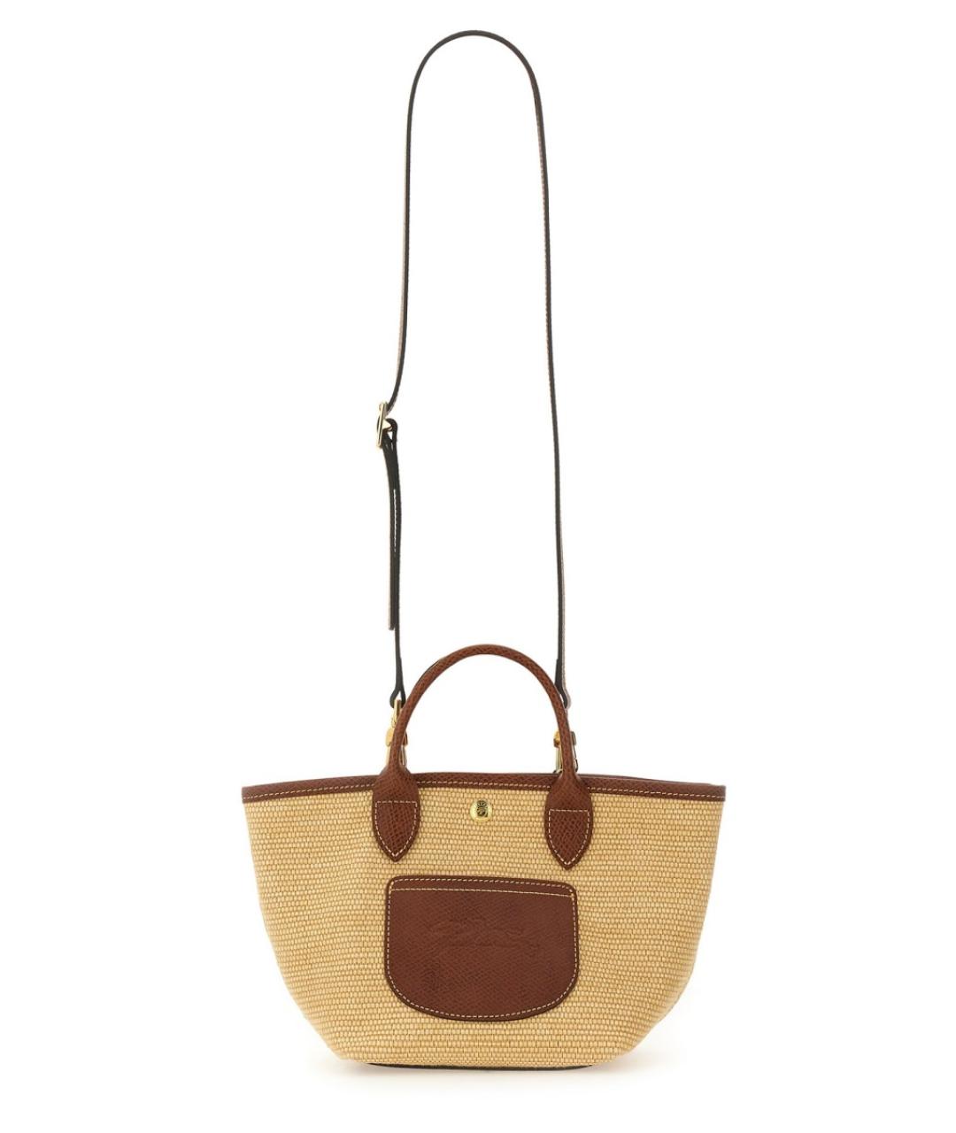 LONGCHAMP Коричневая хлопковая сумка тоут, фото 4