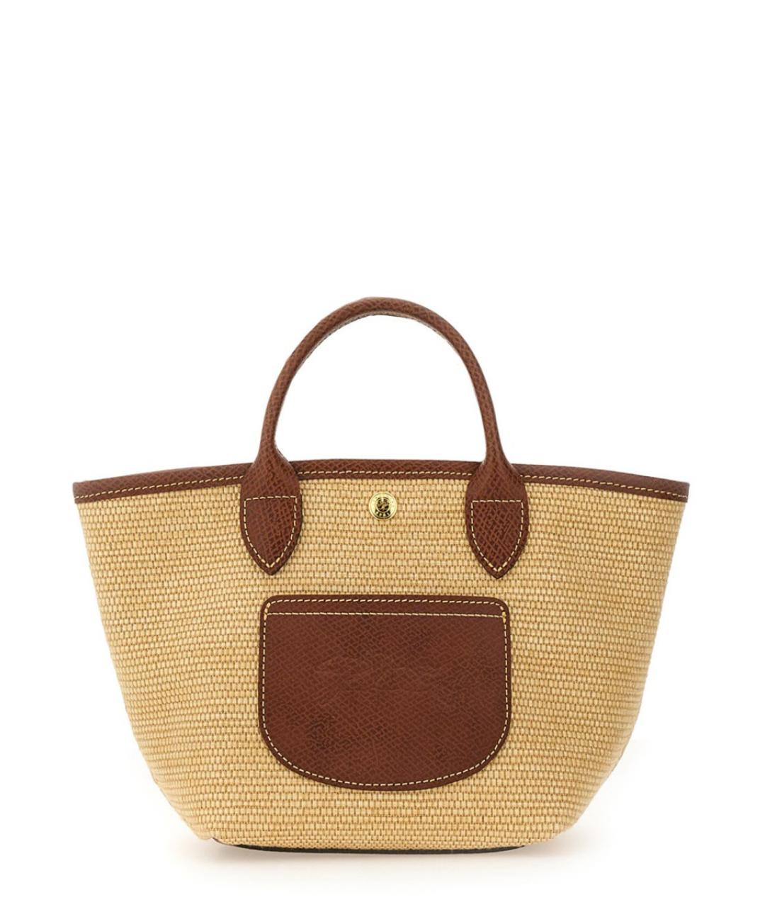 LONGCHAMP Коричневая хлопковая сумка тоут, фото 3