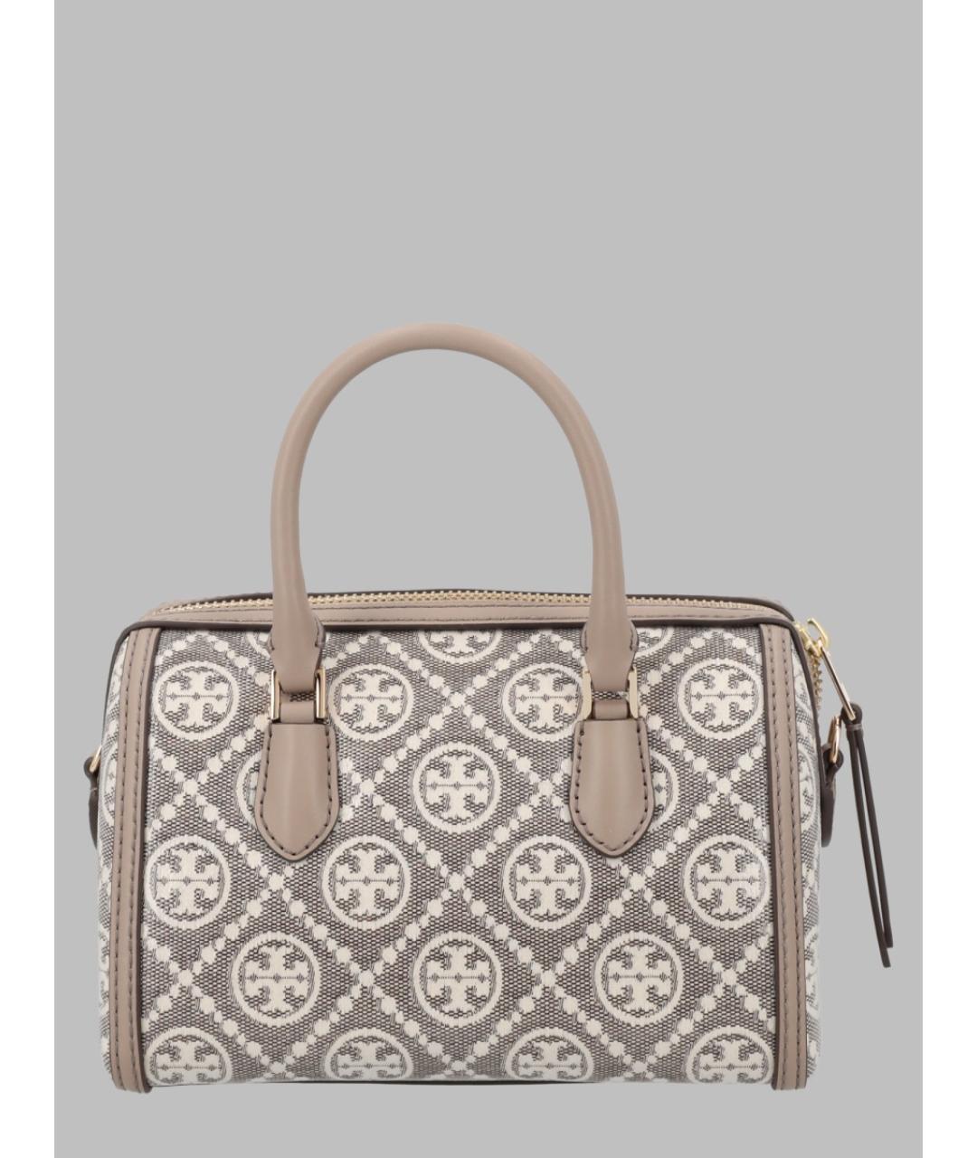TORY BURCH Бежевая хлопковая сумка с короткими ручками, фото 2