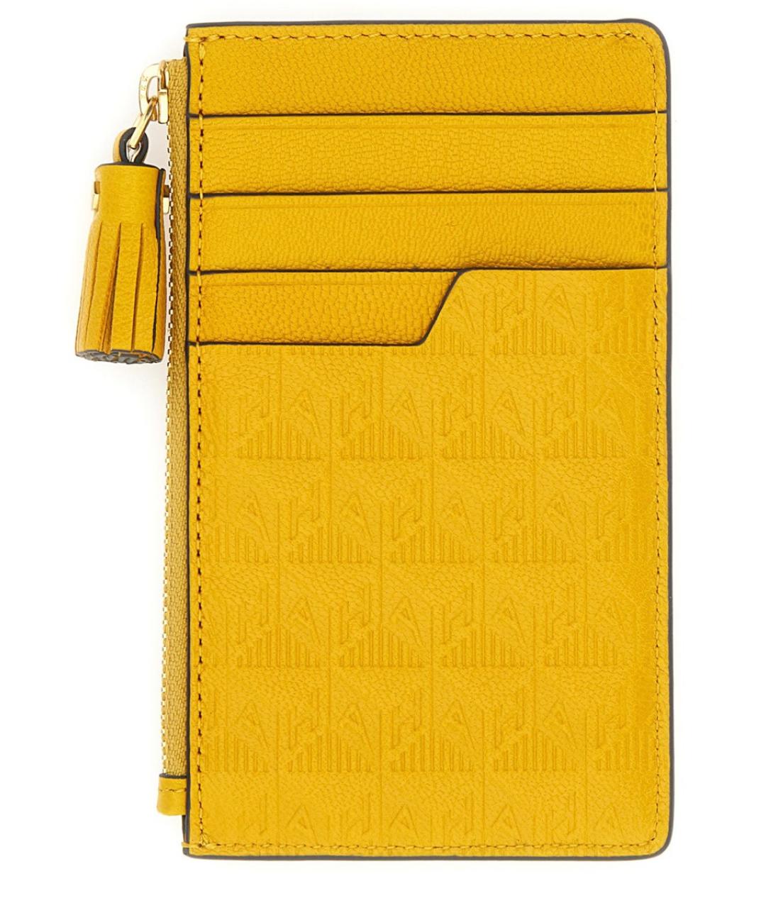 ANYA HINDMARCH Желтый кожаный кошелек, фото 2