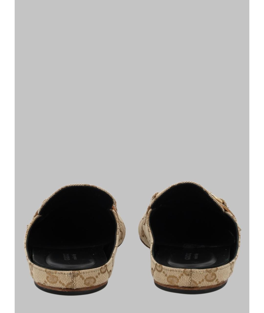 GUCCI Бежевые текстильные мюли, фото 2