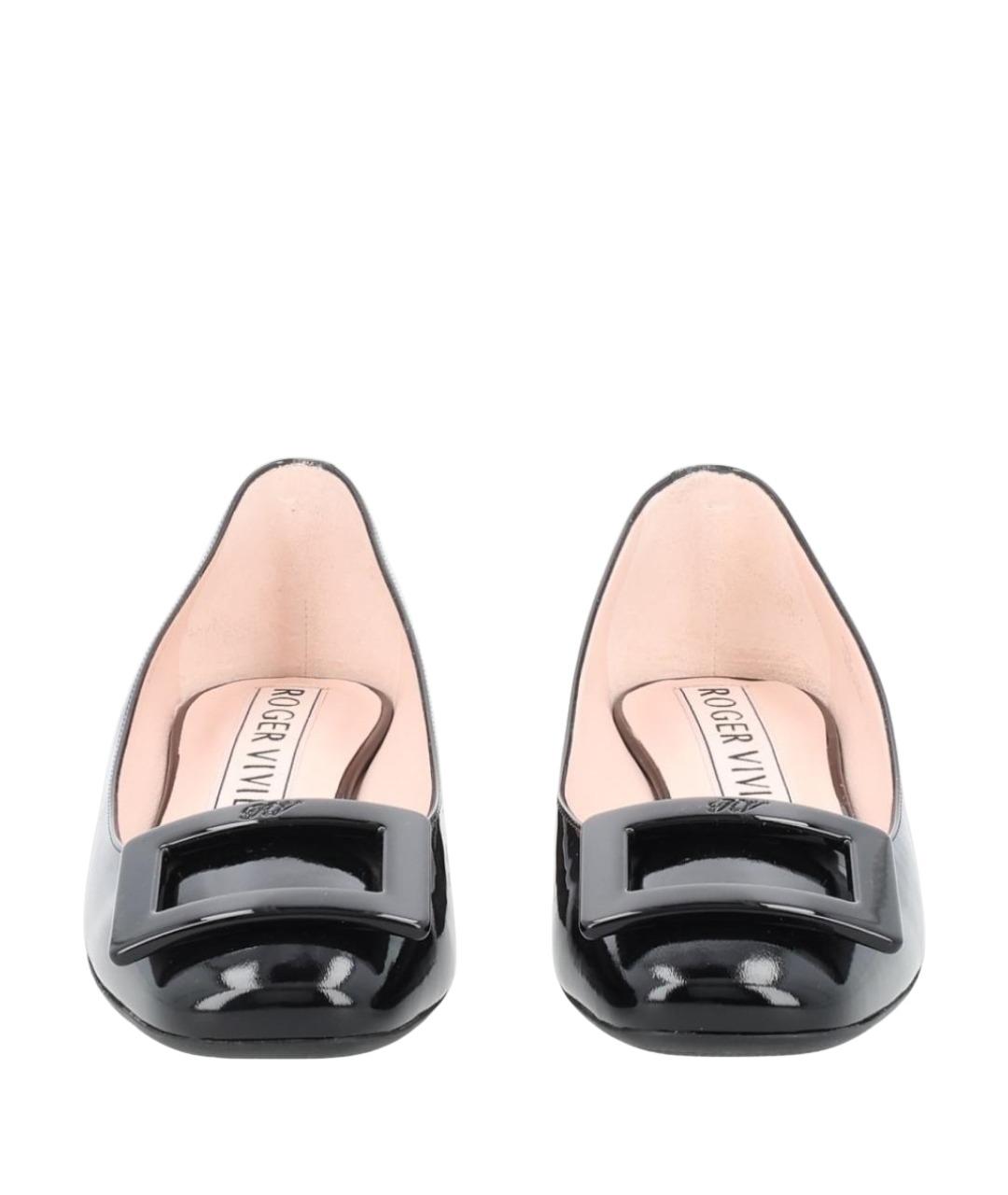 ROGER VIVIER Черные кожаные балетки, фото 1