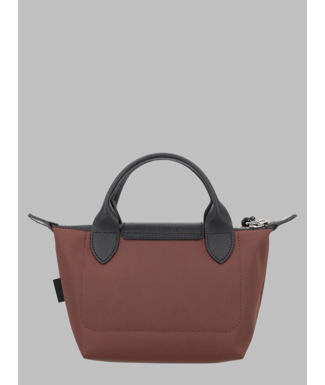 LONGCHAMP Коричневая синтетическая сумка с короткими ручками, фото 2