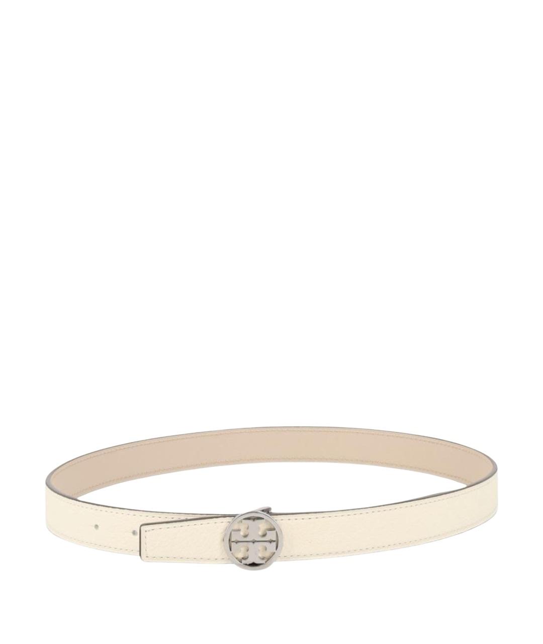 TORY BURCH Белый кожаный ремень, фото 1