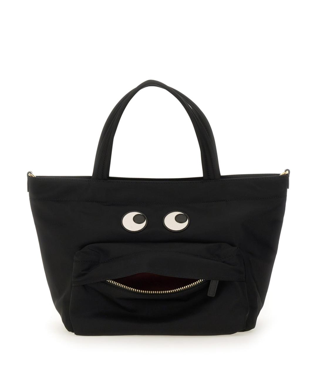 ANYA HINDMARCH Черная синтетическая сумка с короткими ручками, фото 3