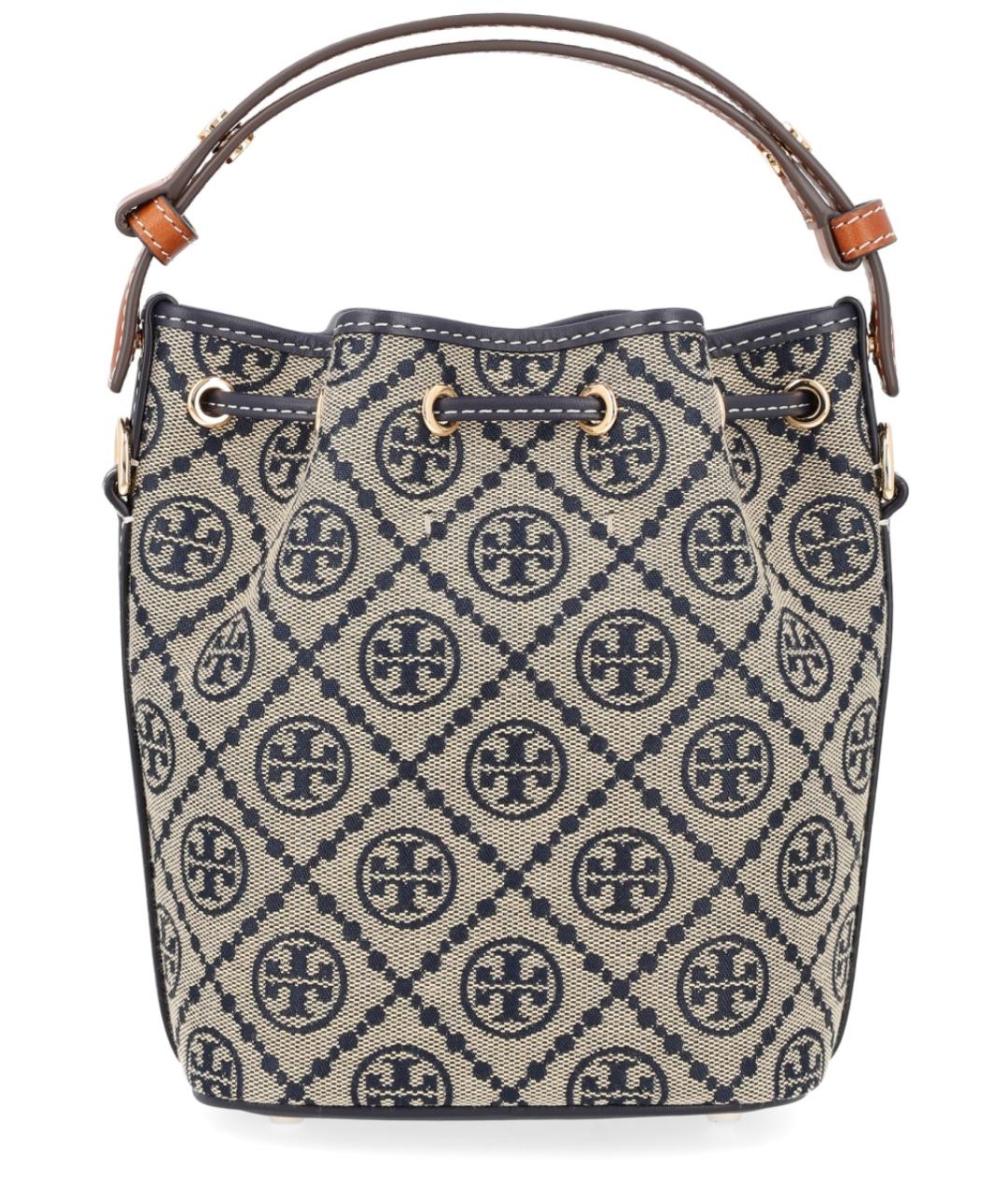 TORY BURCH Синяя синтетическая сумка с короткими ручками, фото 2