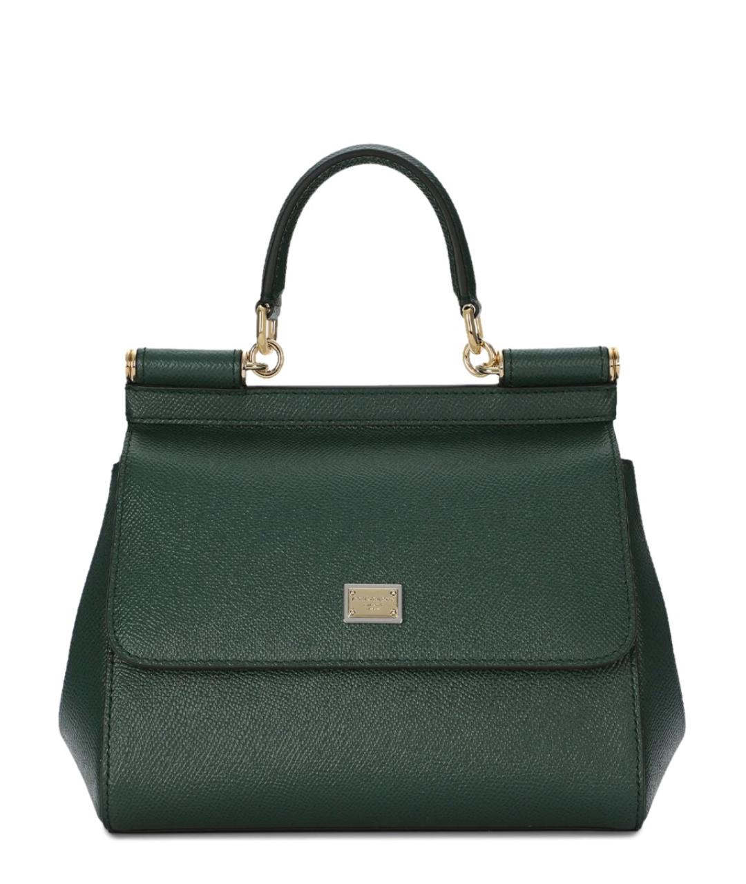 DOLCE&GABBANA Синяя кожаная сумка с короткими ручками, фото 1