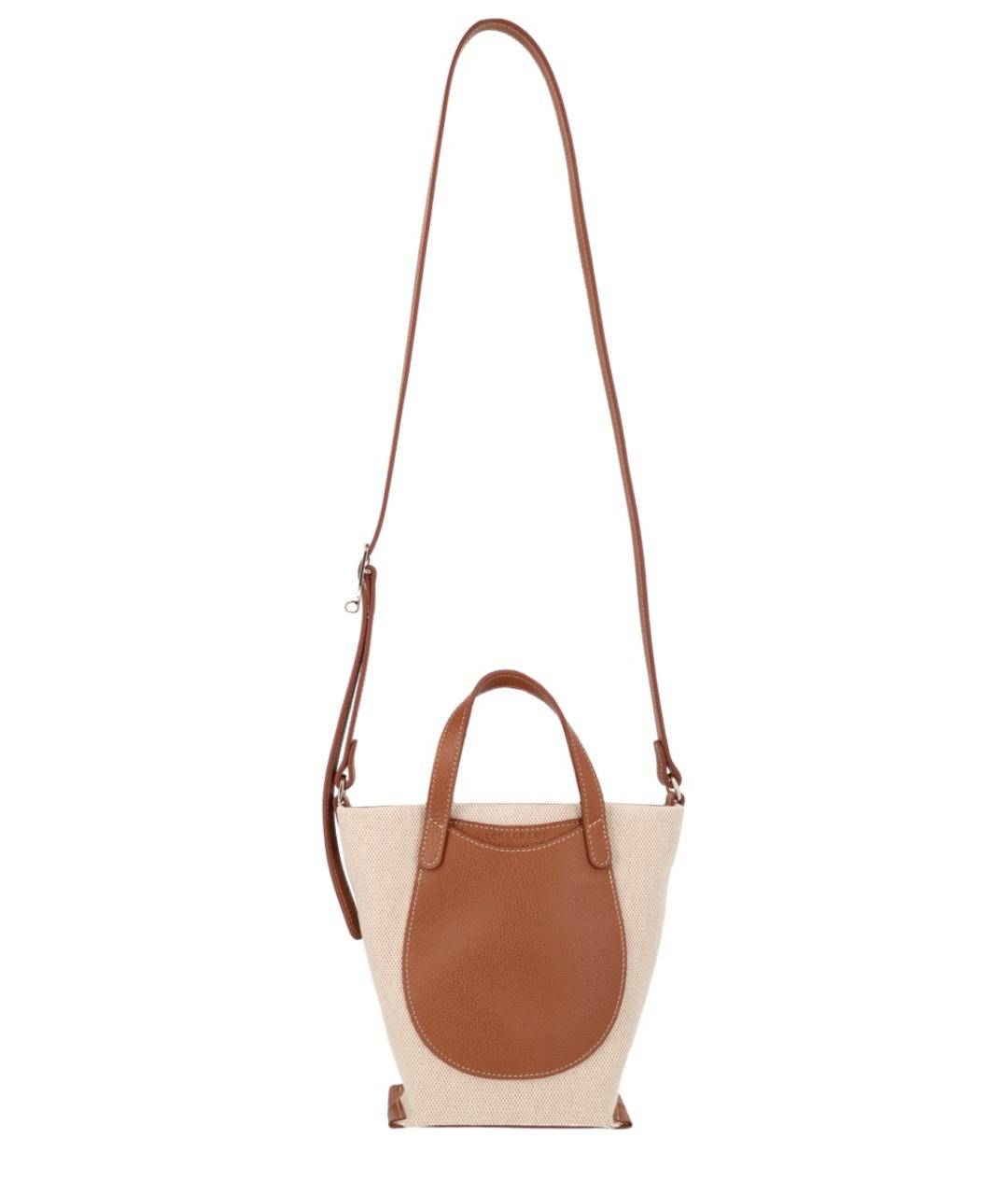 LONGCHAMP Коричневая тканевая сумка через плечо, фото 1