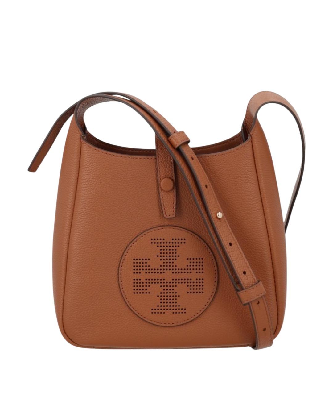 TORY BURCH Коричневая кожаная сумка через плечо, фото 1