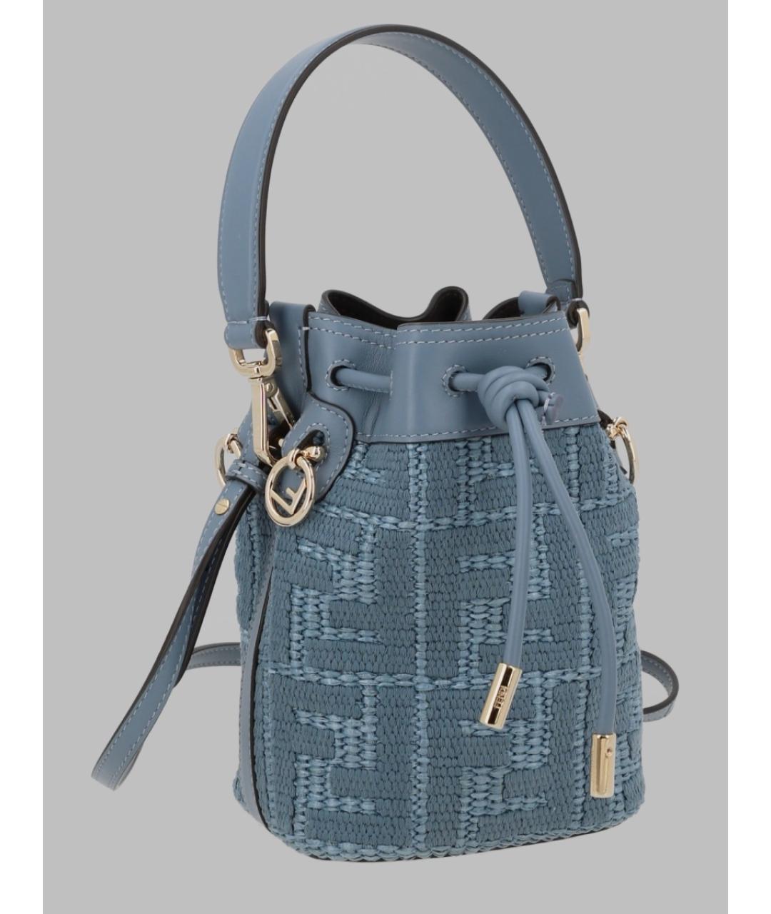 FENDI Синяя хлопковая сумка через плечо, фото 2