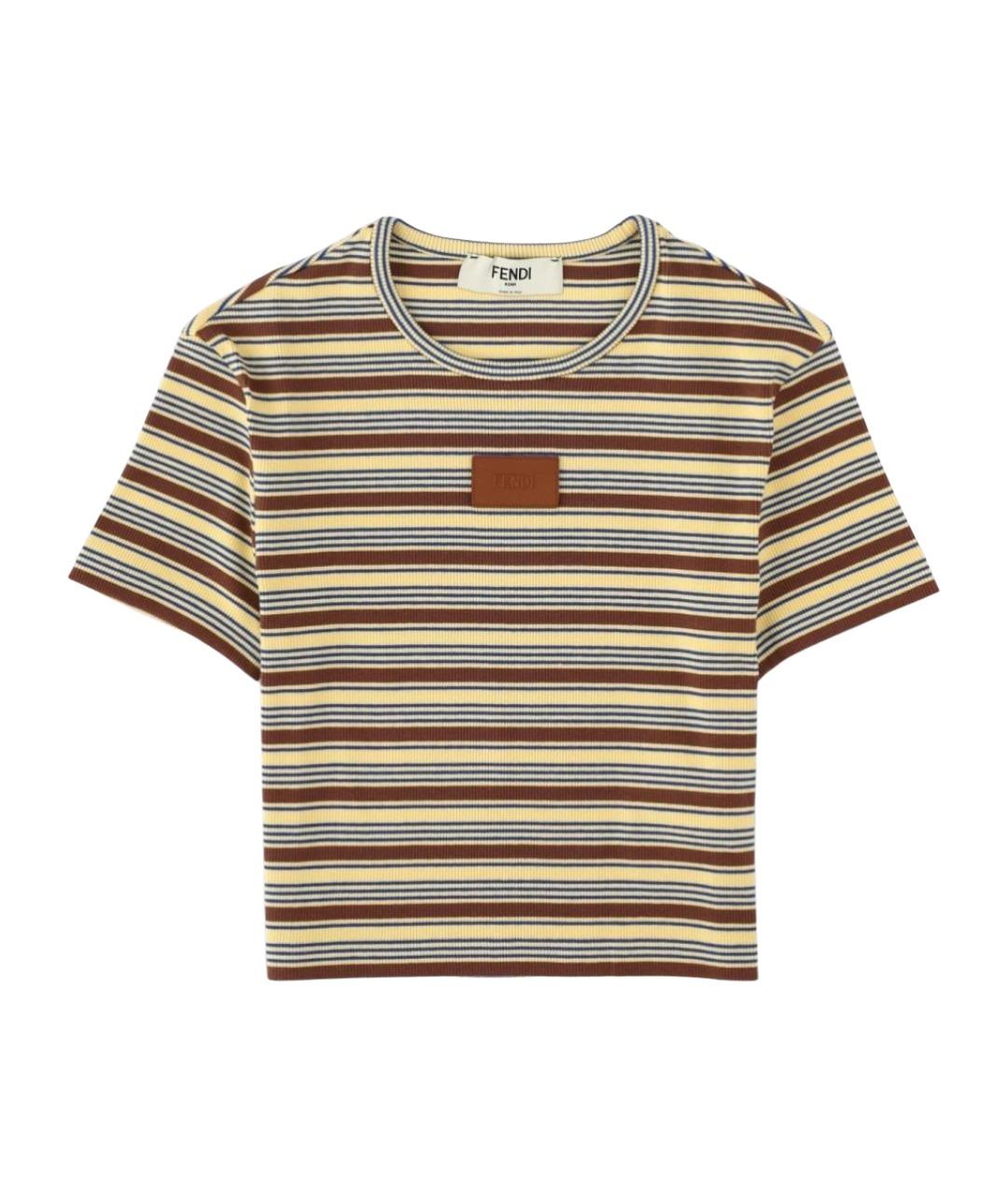 FENDI Мульти хлопковая футболка, фото 1