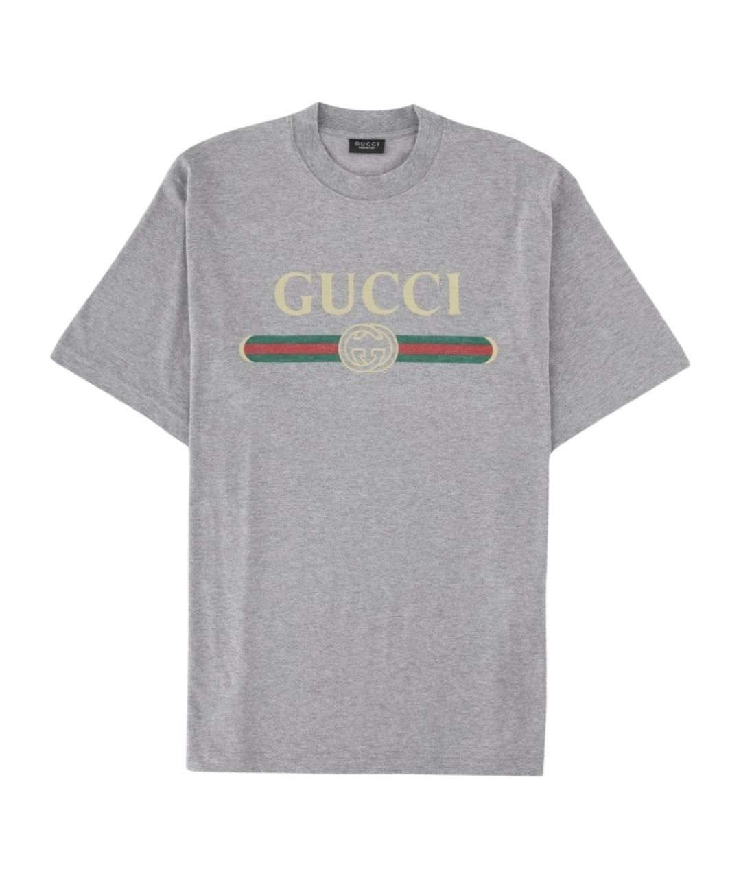 GUCCI Серая хлопковая футболка, фото 1