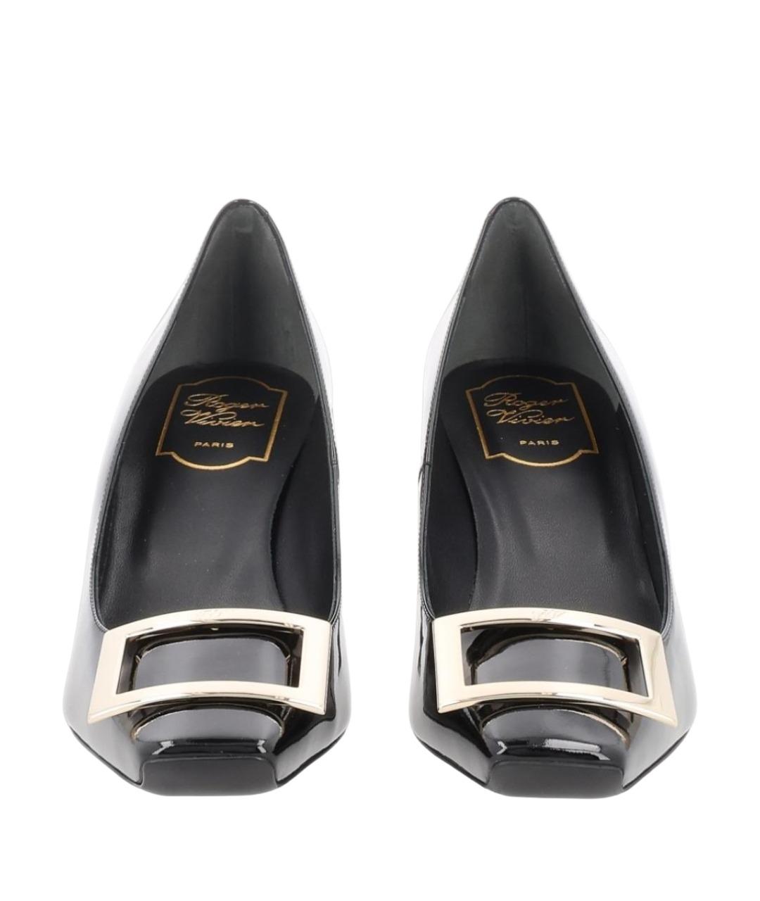 ROGER VIVIER Черные кожаные туфли, фото 1