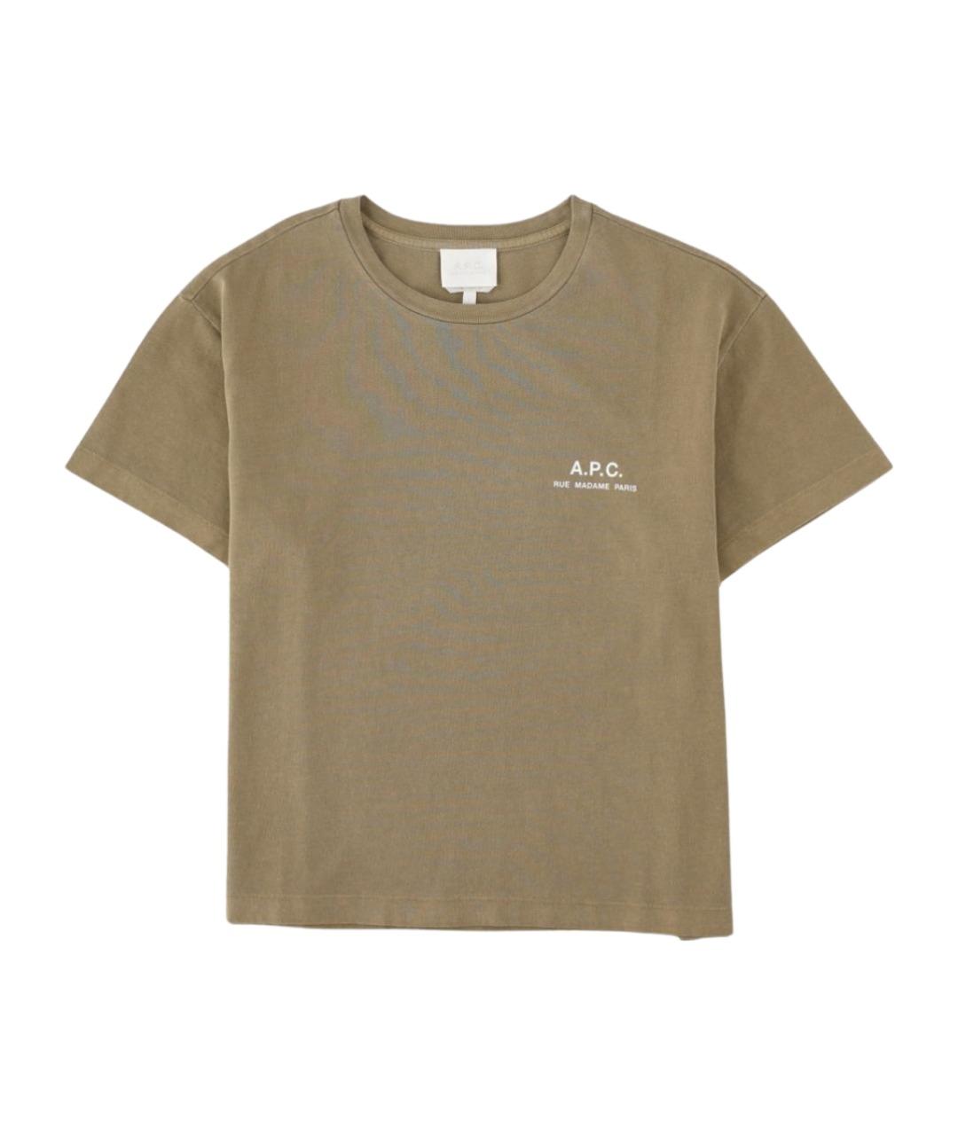 A.P.C. Бежевая хлопковая футболка, фото 1
