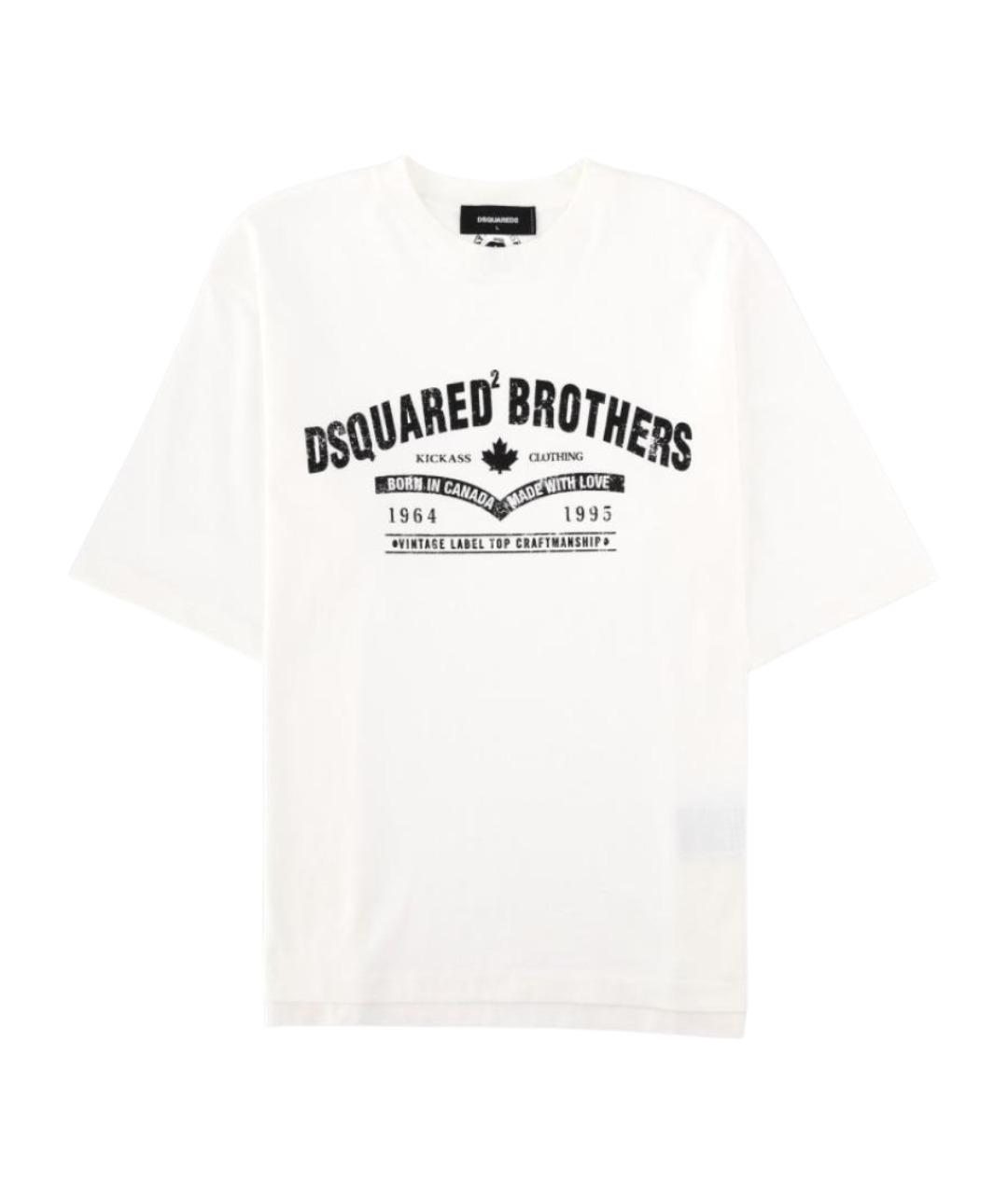 DSQUARED2 Белая хлопковая футболка, фото 1