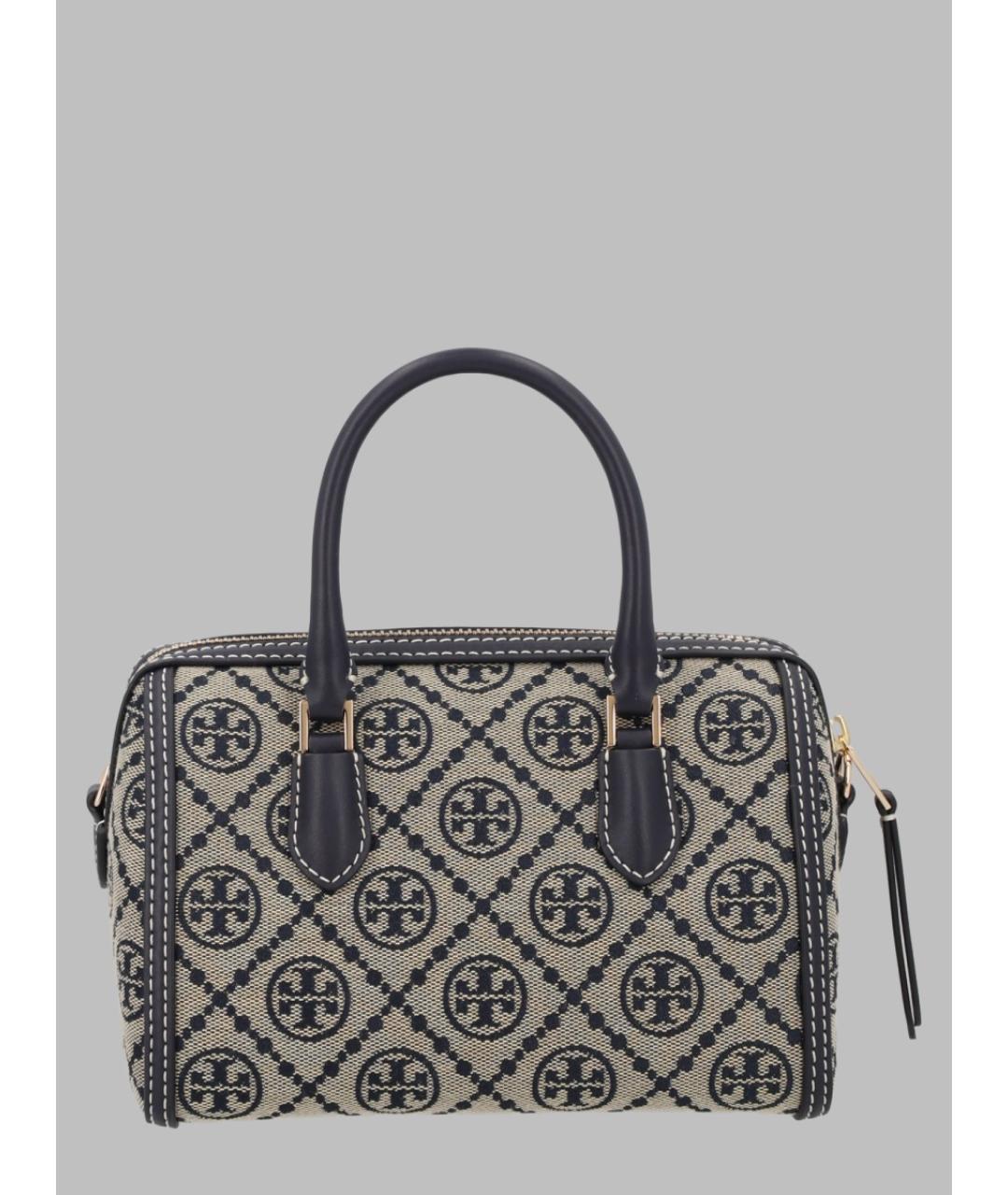 TORY BURCH Синяя синтетическая сумка с короткими ручками, фото 2