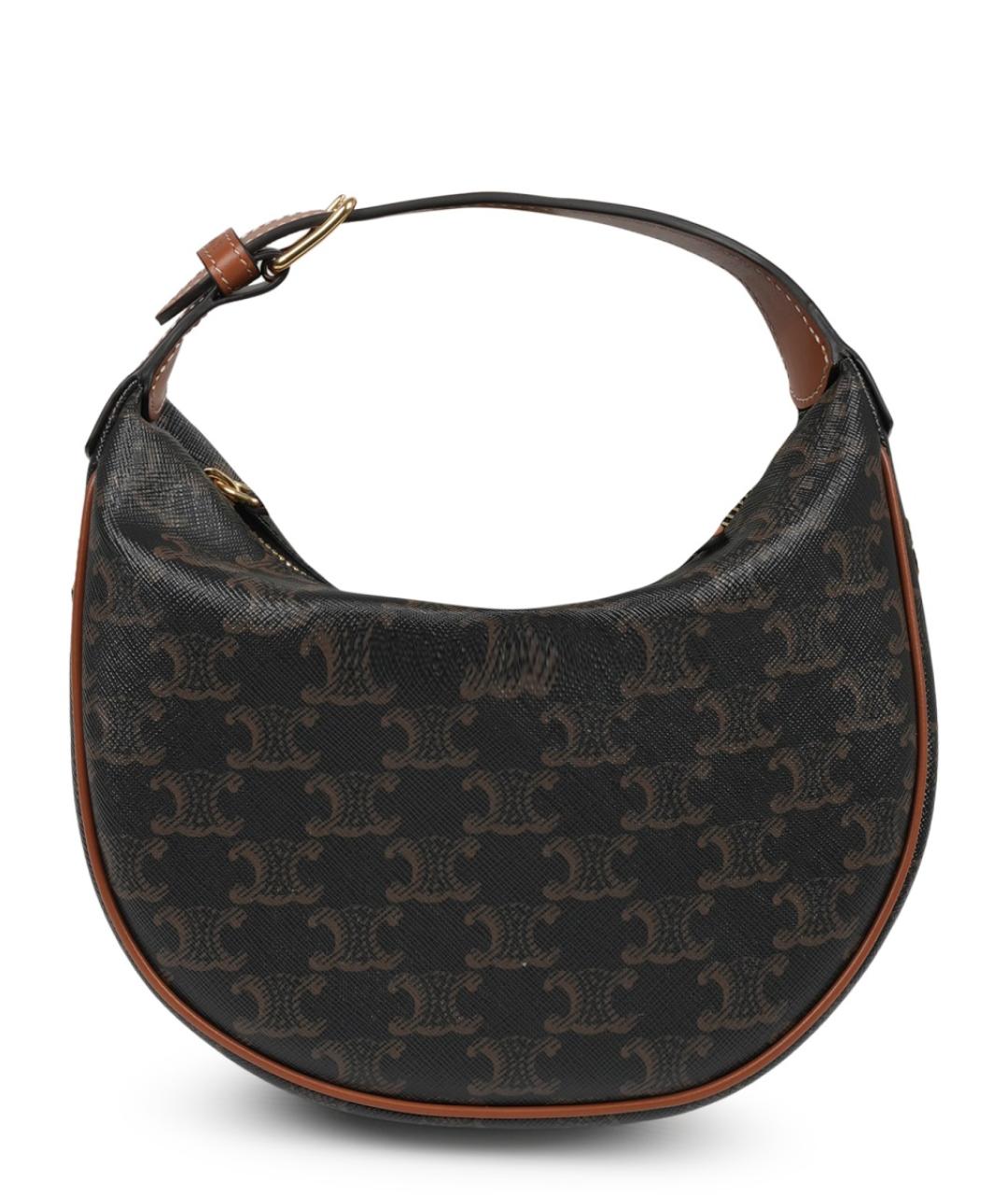 CELINE Коричневая синтетическая сумка с короткими ручками, фото 1
