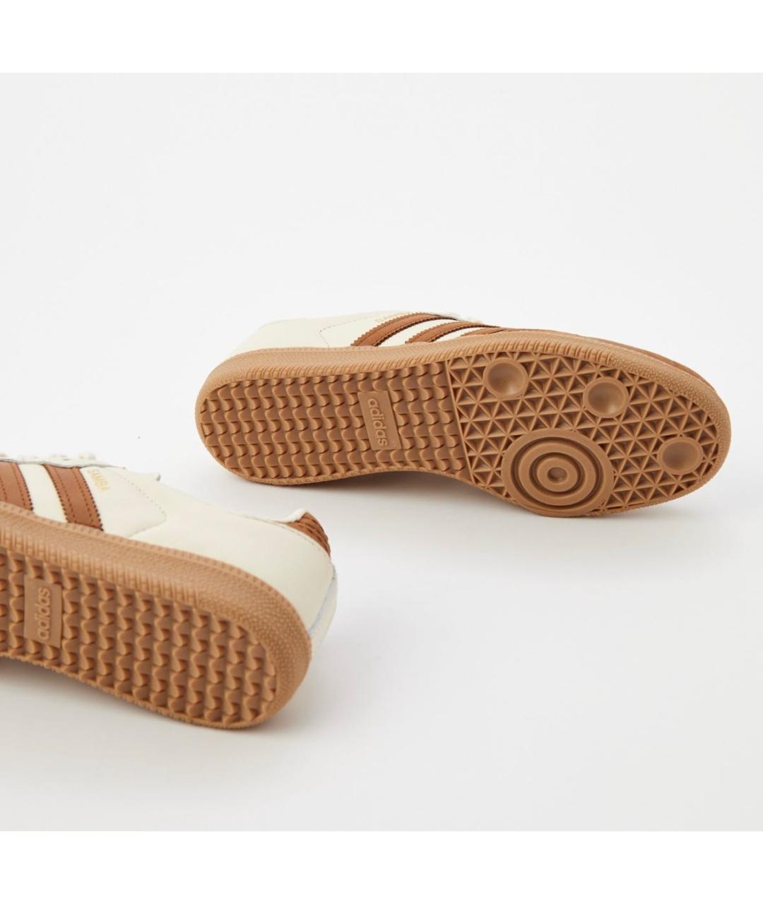ADIDAS Бежевые кожаные кеды, фото 4