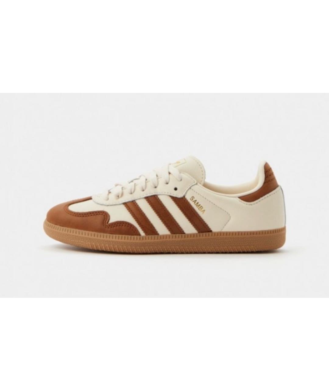 ADIDAS Бежевые кожаные кеды, фото 6