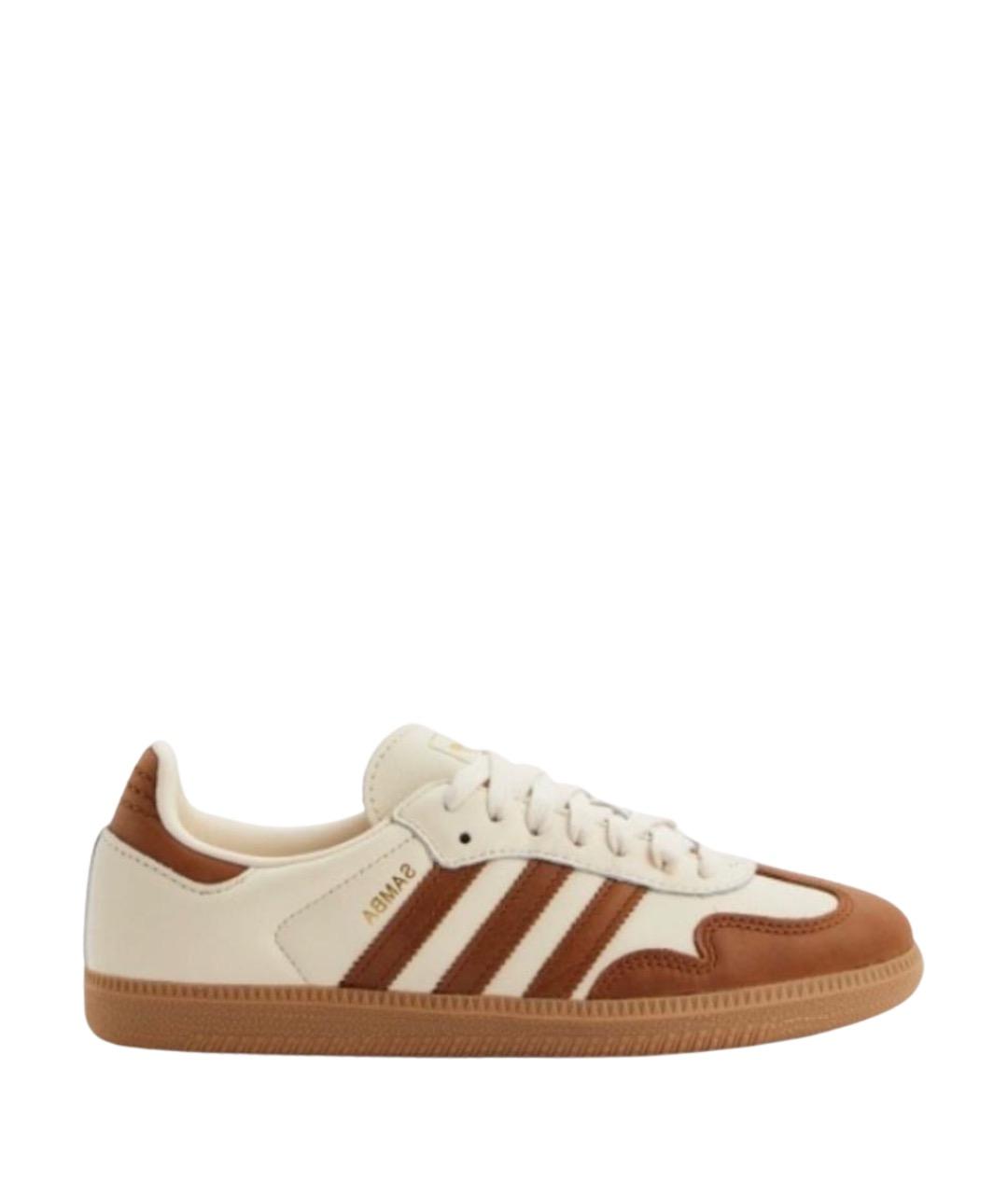 ADIDAS Бежевые кожаные кеды, фото 1