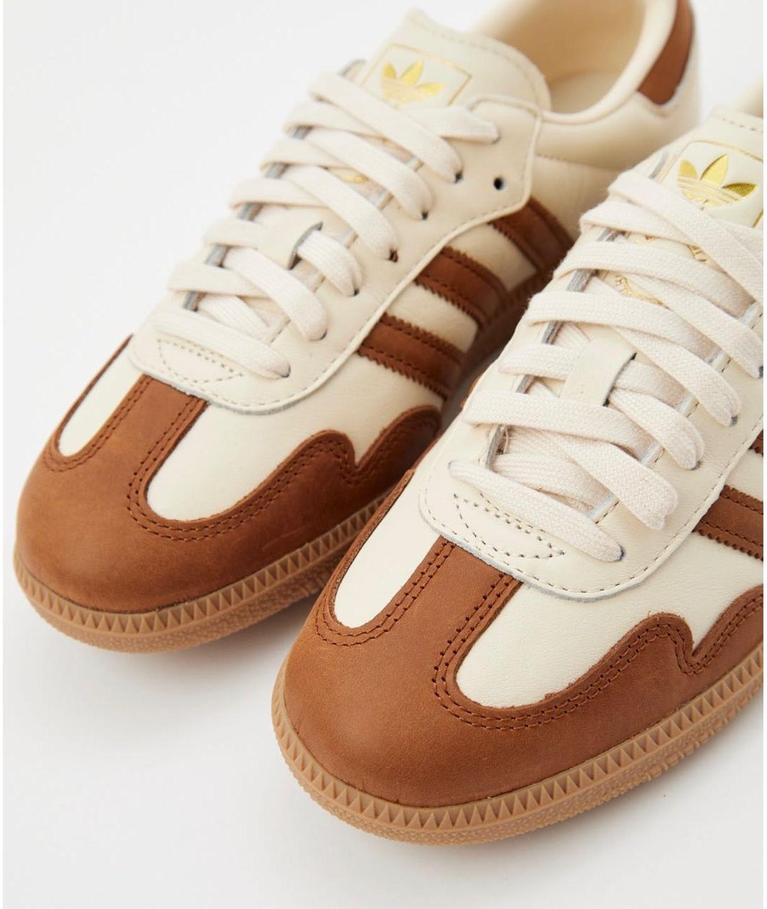 ADIDAS Бежевые кожаные кеды, фото 2