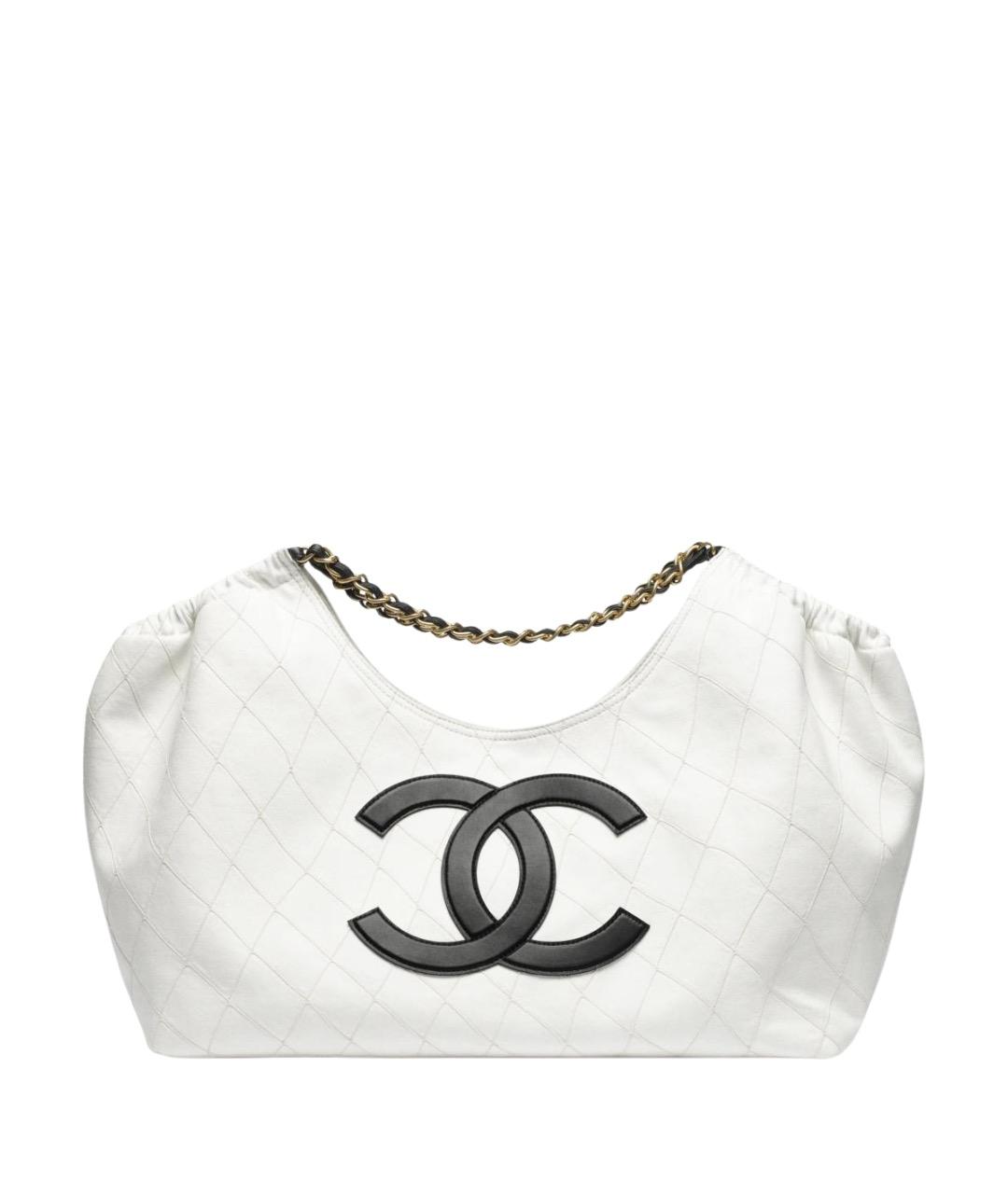 CHANEL Белая деним сумка тоут, фото 1