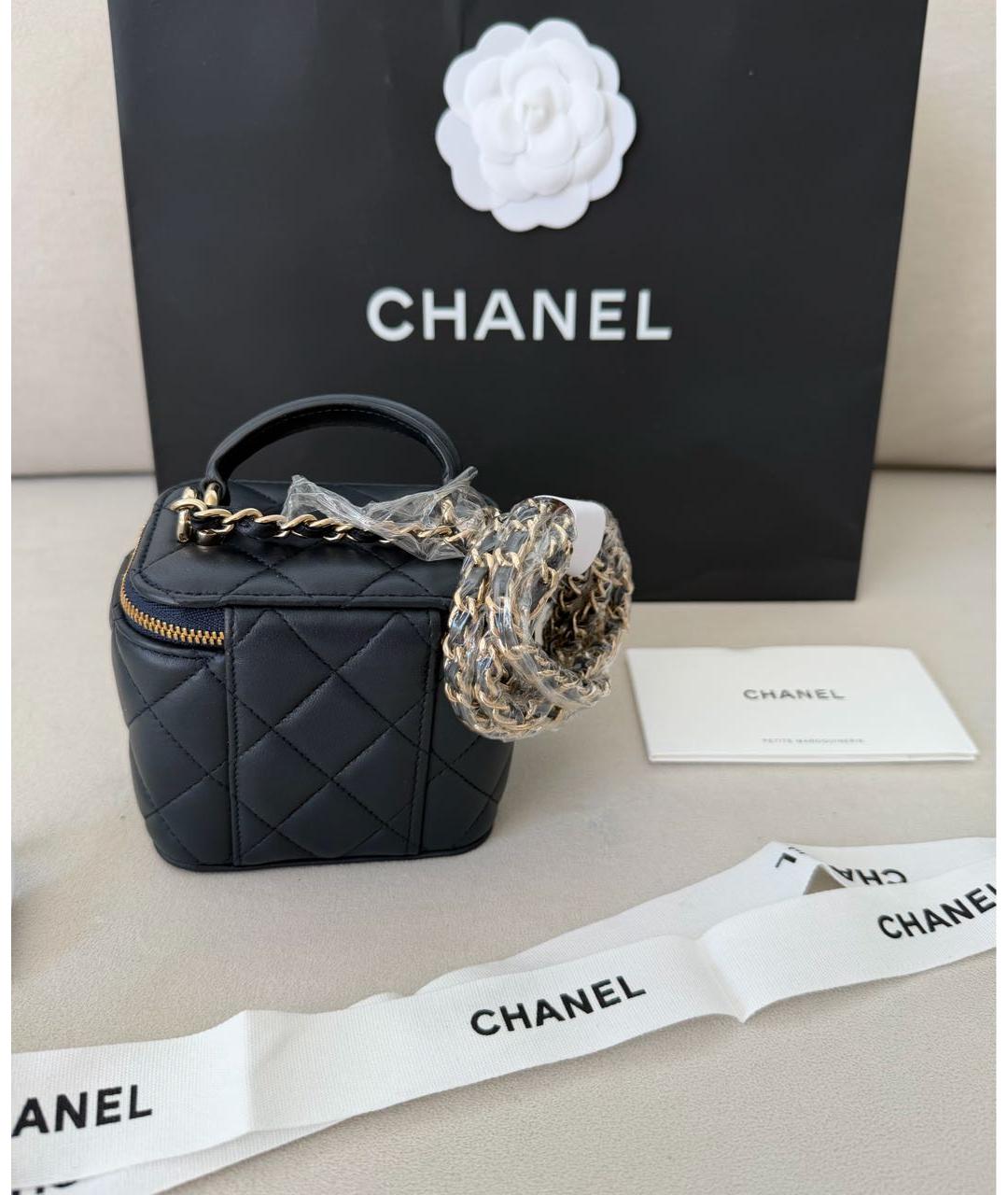 CHANEL Черная кожаная сумка через плечо, фото 3
