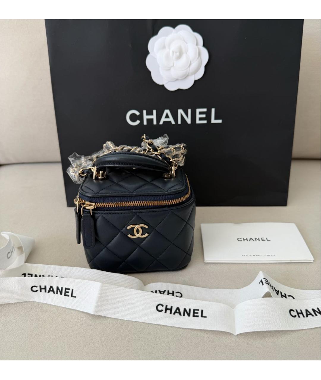 CHANEL Черная кожаная сумка через плечо, фото 2