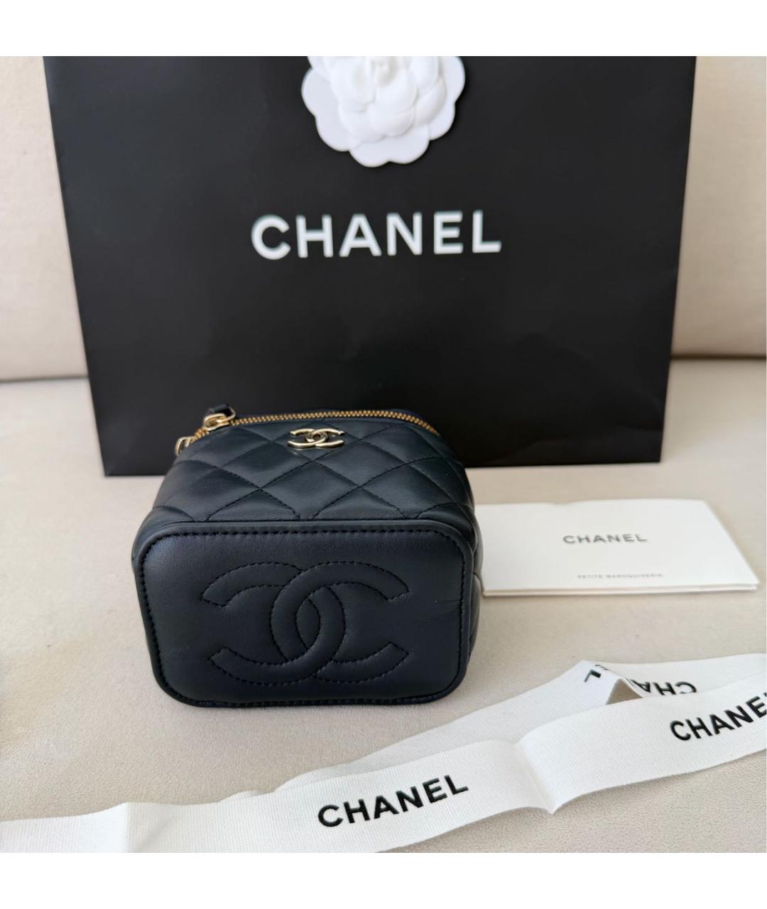 CHANEL Черная кожаная сумка через плечо, фото 5