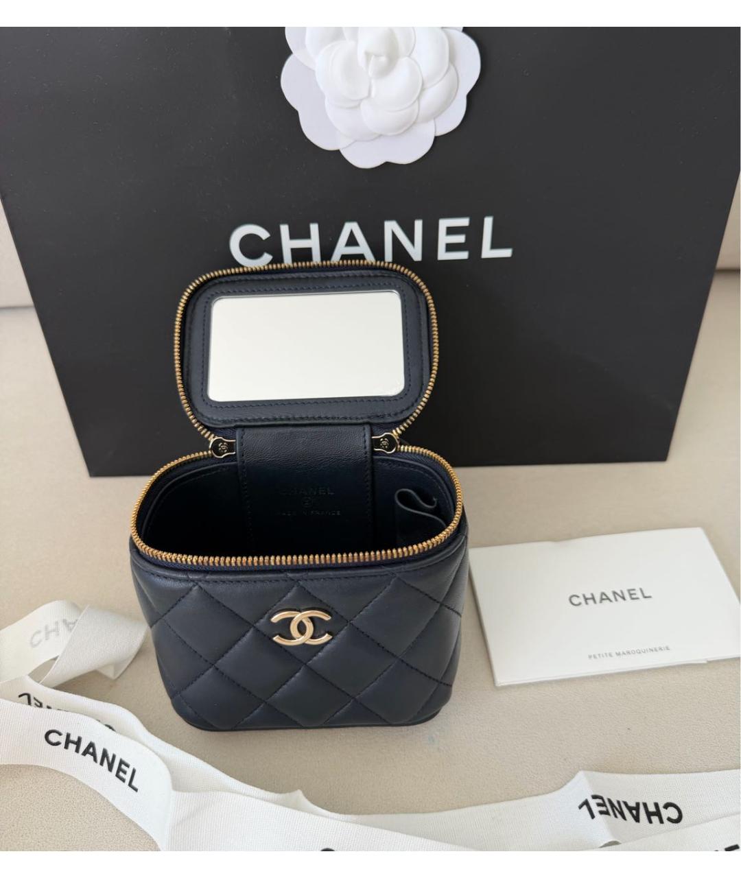 CHANEL Черная кожаная сумка через плечо, фото 6