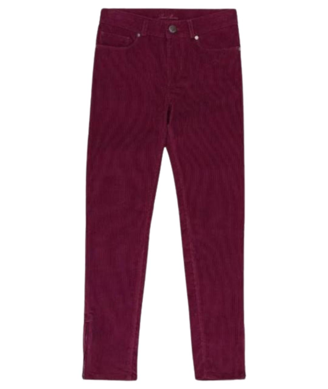 LORO PIANA Бордовые хлопковые брюки и шорты, фото 1
