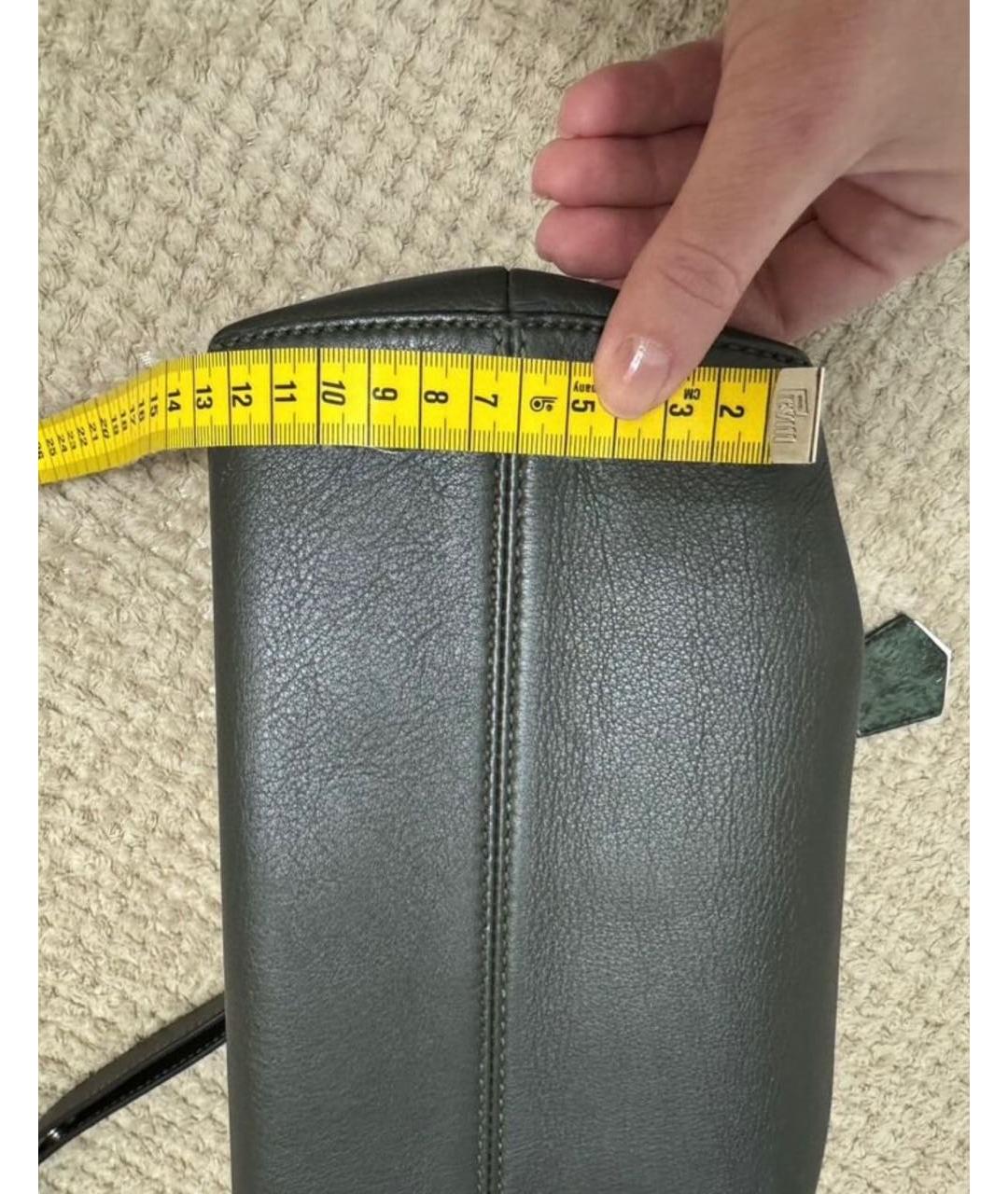 FENDI Зеленая кожаная сумка через плечо, фото 5