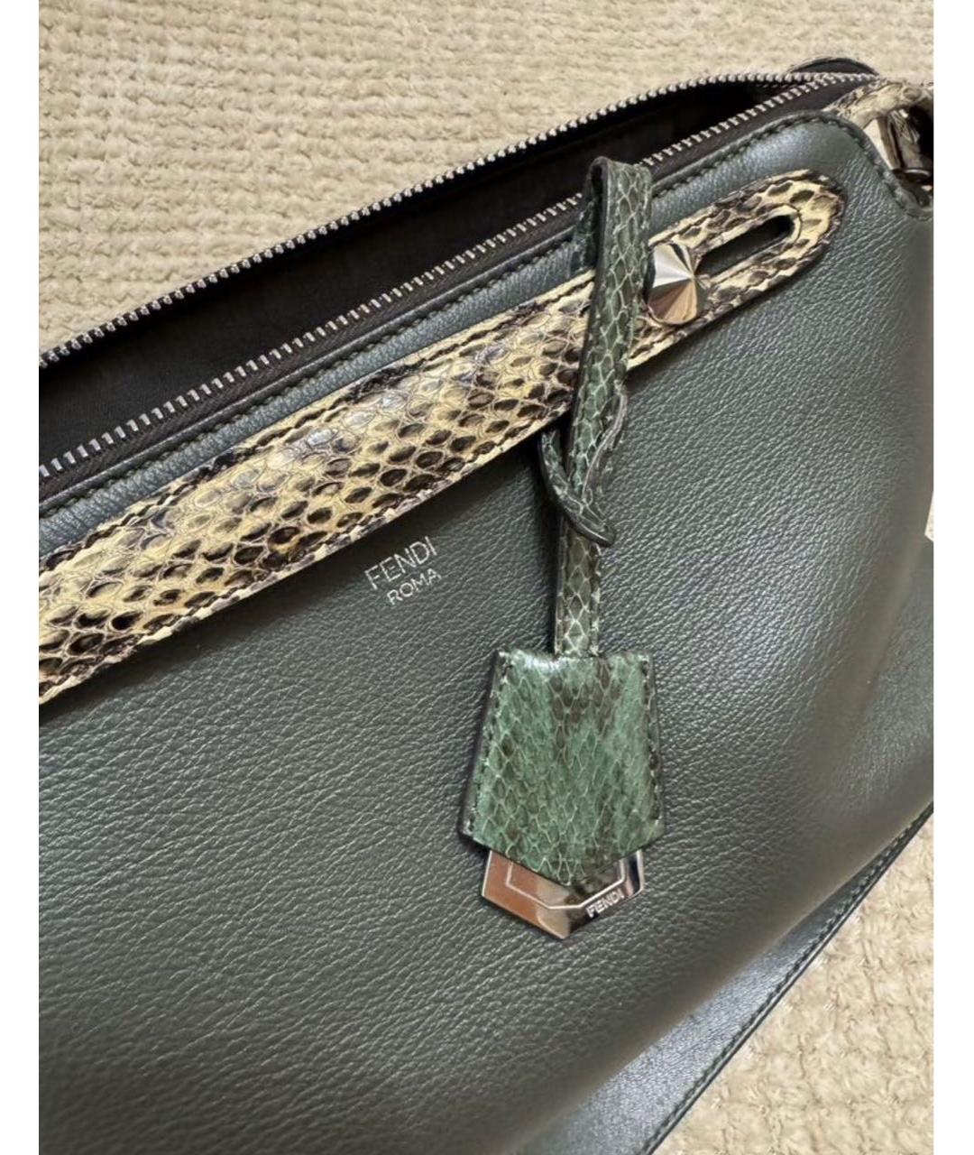 FENDI Зеленая кожаная сумка через плечо, фото 8