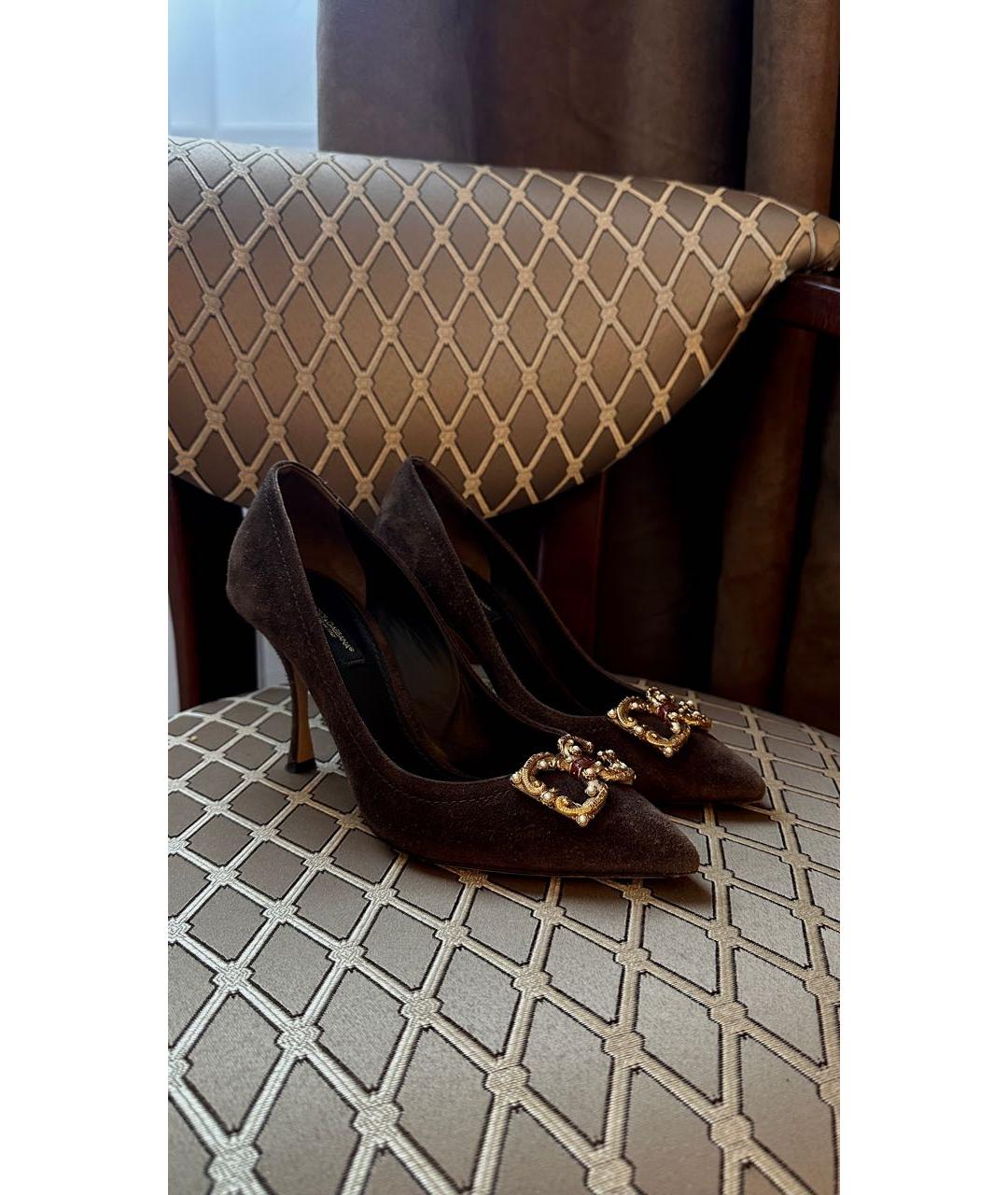DOLCE&GABBANA Коричневые замшевые туфли, фото 4