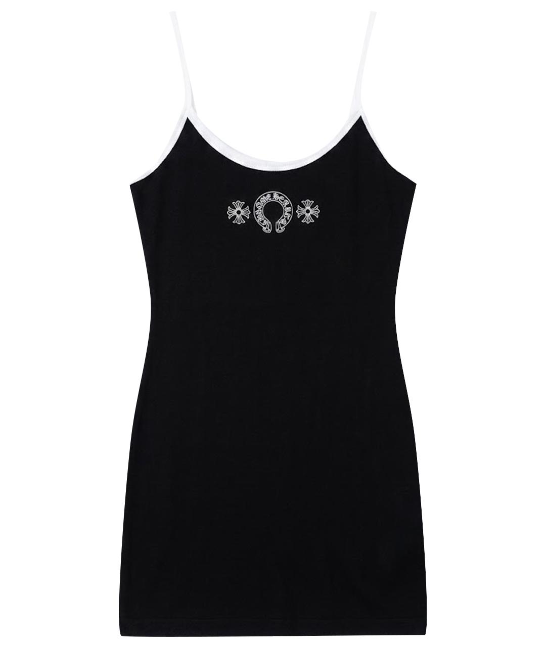 CHROME HEARTS Черное хлопковое повседневное платье, фото 1